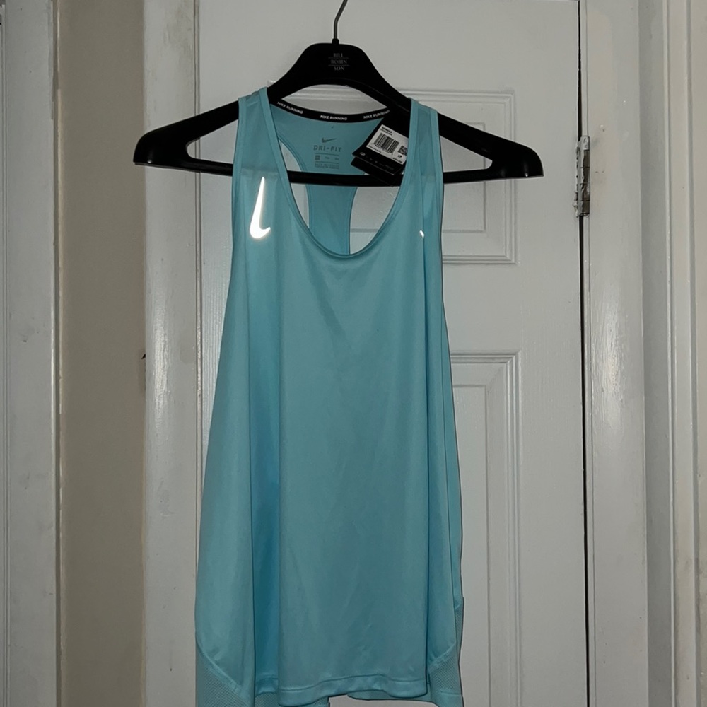 Pastel blue Nike dri wear tank top and shorts